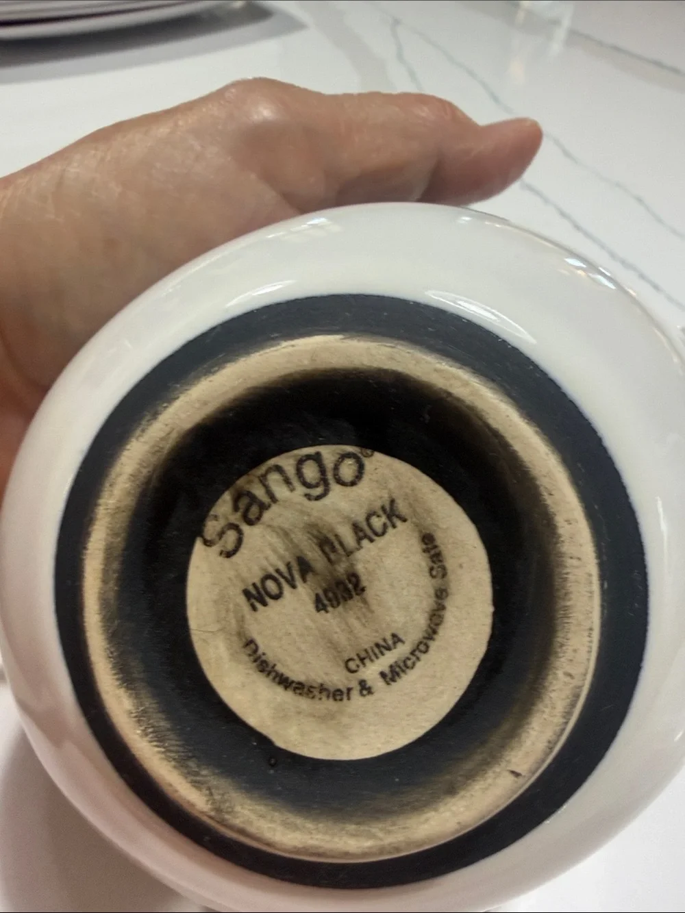 Sango Black to White Ombre Ceramic Pitcher